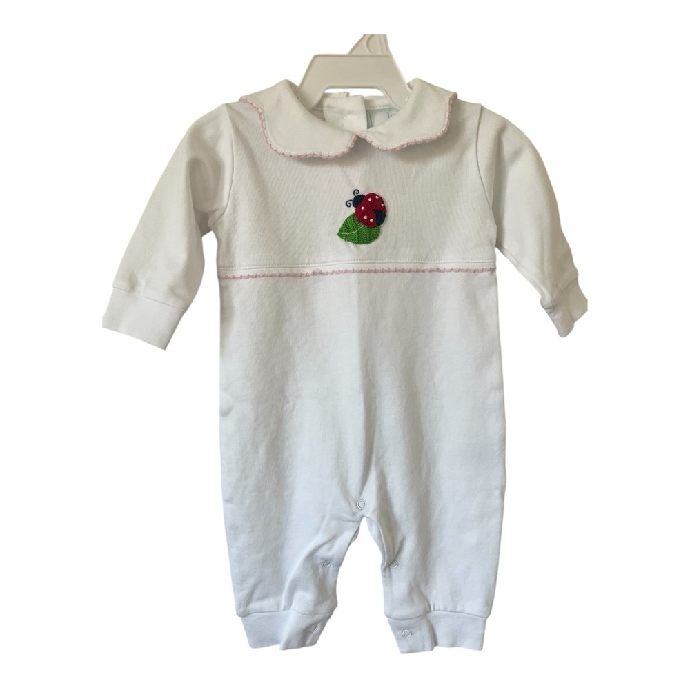 Little English Lady Bug One-Piece with Peter Pan Collar